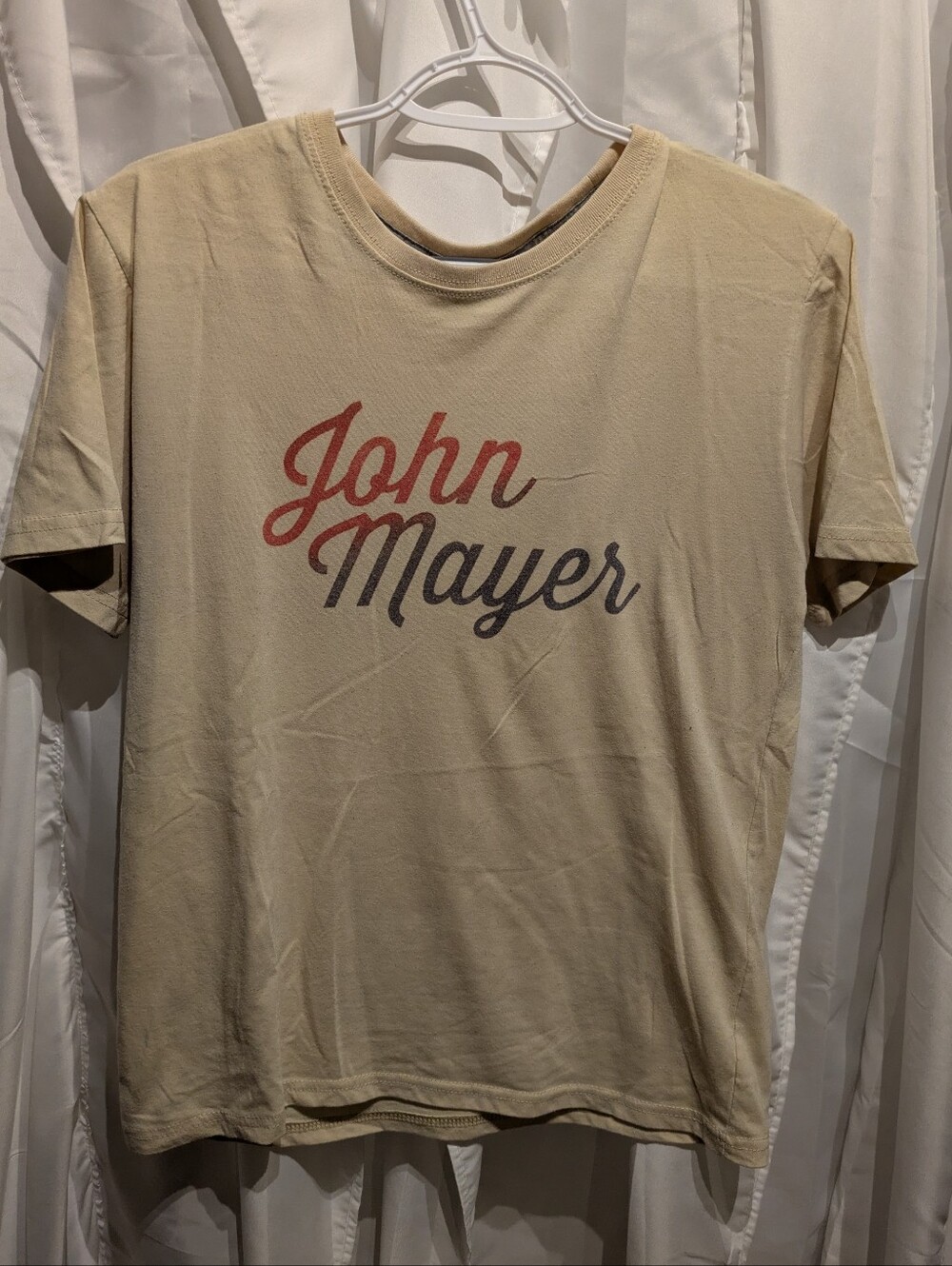 17 Vintage John Mayer Graphic Band T-Shirt - Cream/Beige Small